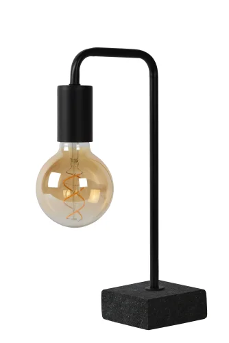 Настольная лампа Lorin 45565/01/30 Lucide без плафона 1 лампа, основание чёрное мрамор металл в стиле современный  фото 4